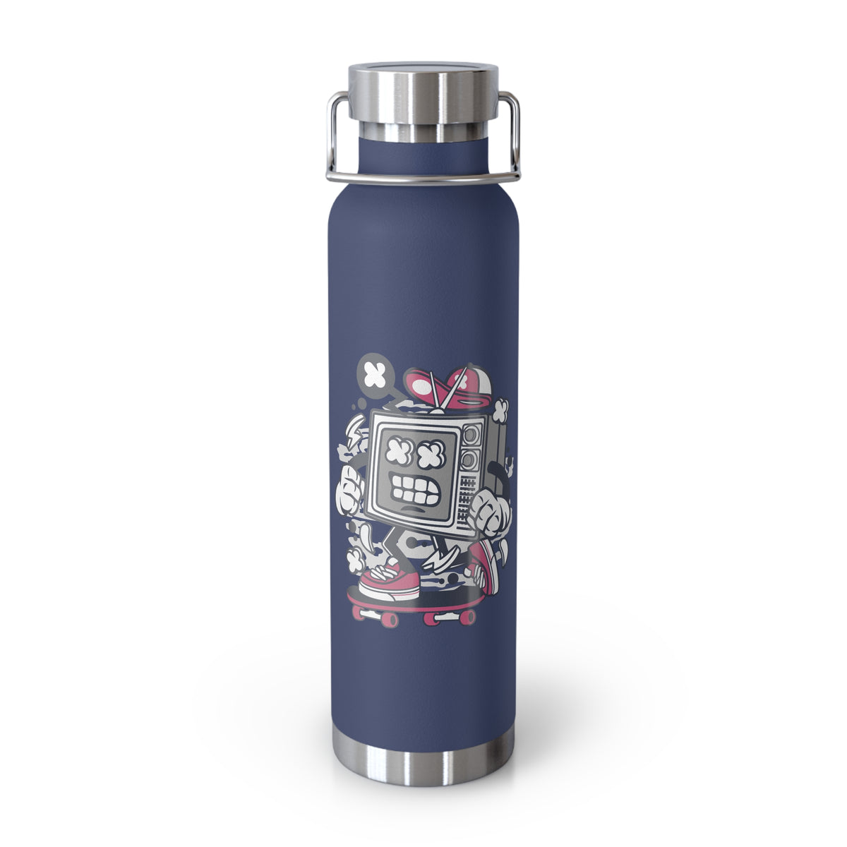 22oz Copper Insulated Water Bottle with Cartoon Design - CV41
