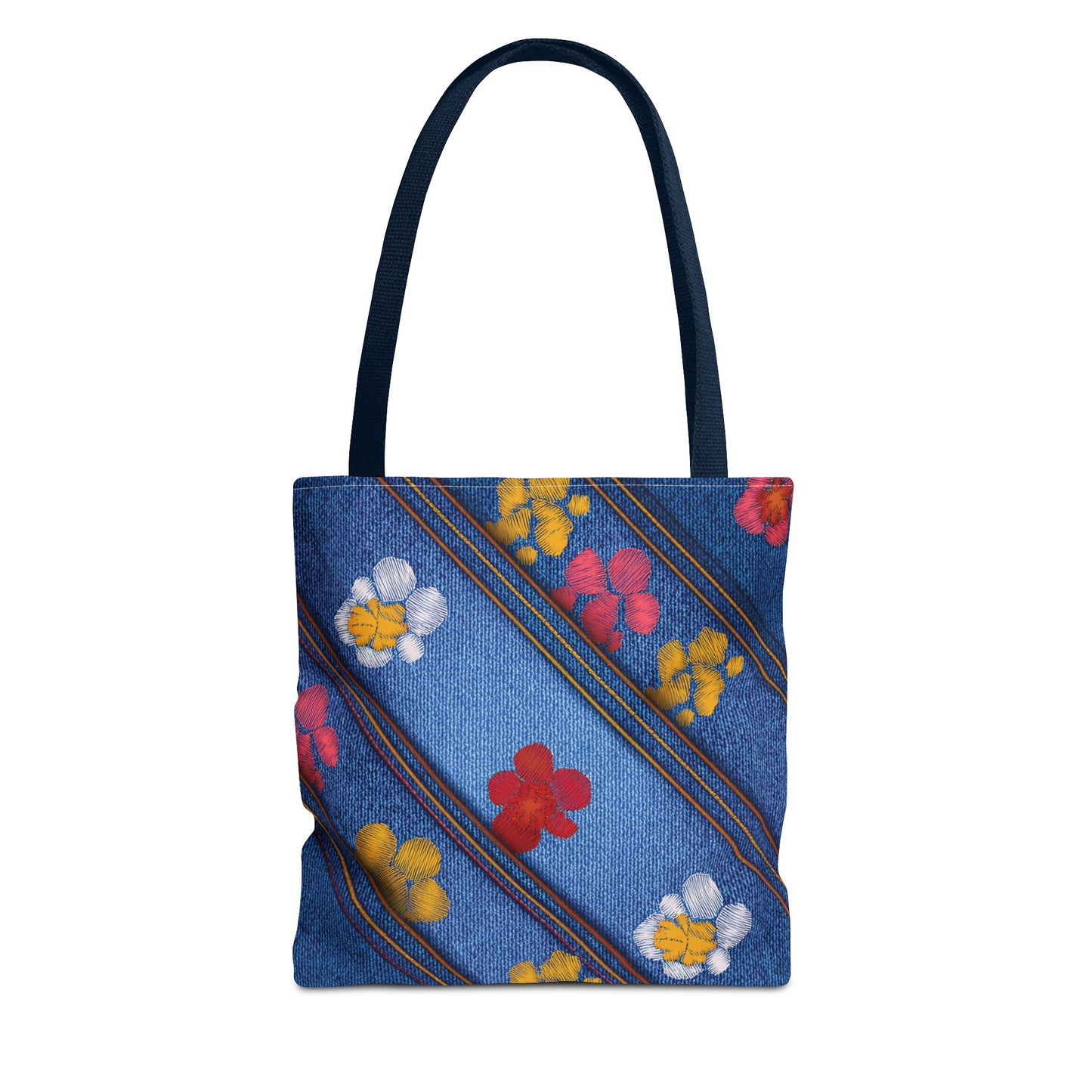 Denim Fabric Imitation Print Unisex Canvas Bag Poly Spun 3 Sizes Tote Bag 135