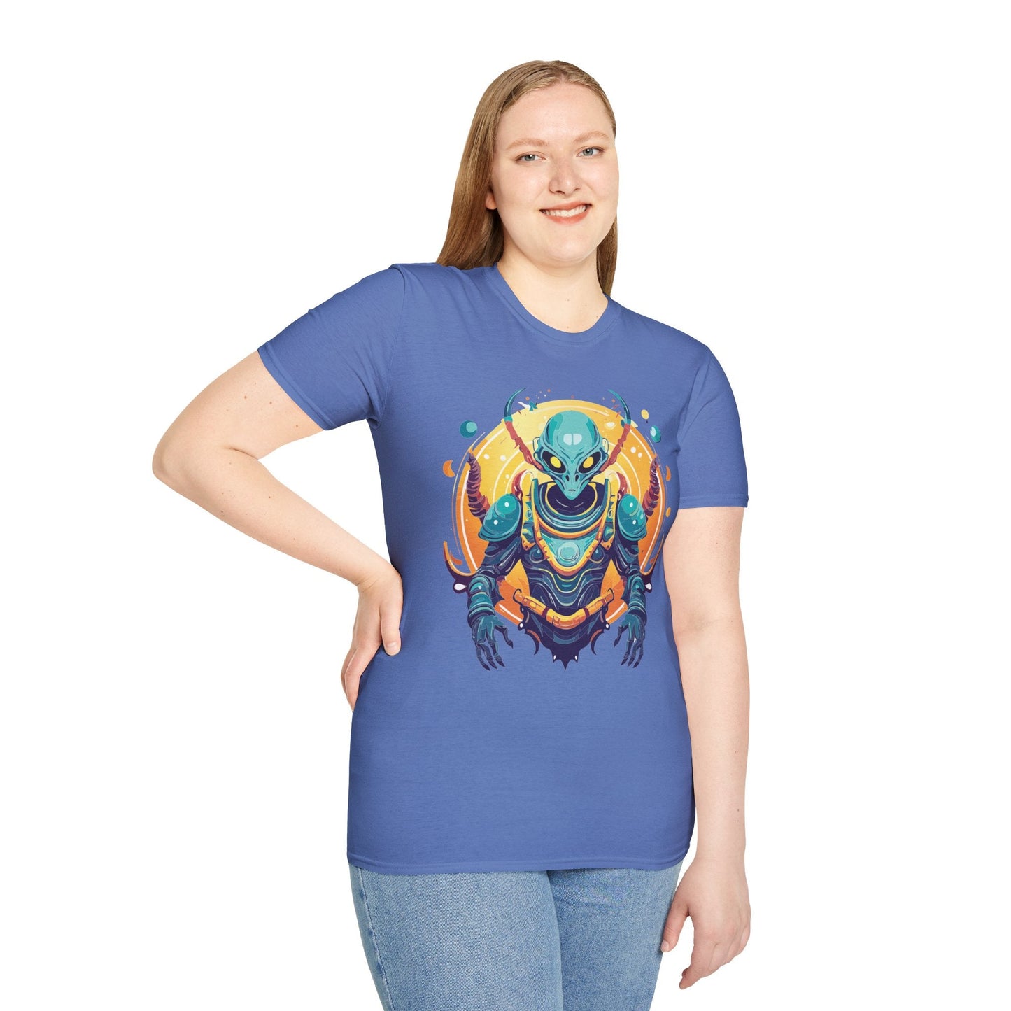 Alien Graphic Unisex Cotton Softstyle UFO Artwork Tee 16