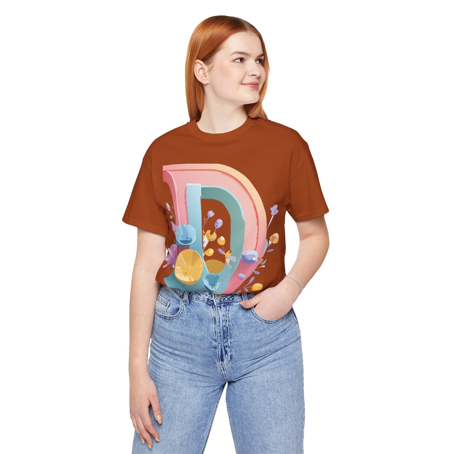 Letter D Shirt Unisex Jersey Graphic Tee From Adelpha With Vintage Inspired Artwork Short Sleeve