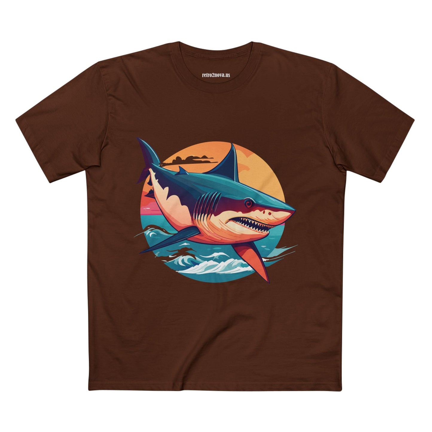 Shark Animal Shirt Unisex Premium Cotton Tee With Original Art Design by Retro2Nova Art Collection Series