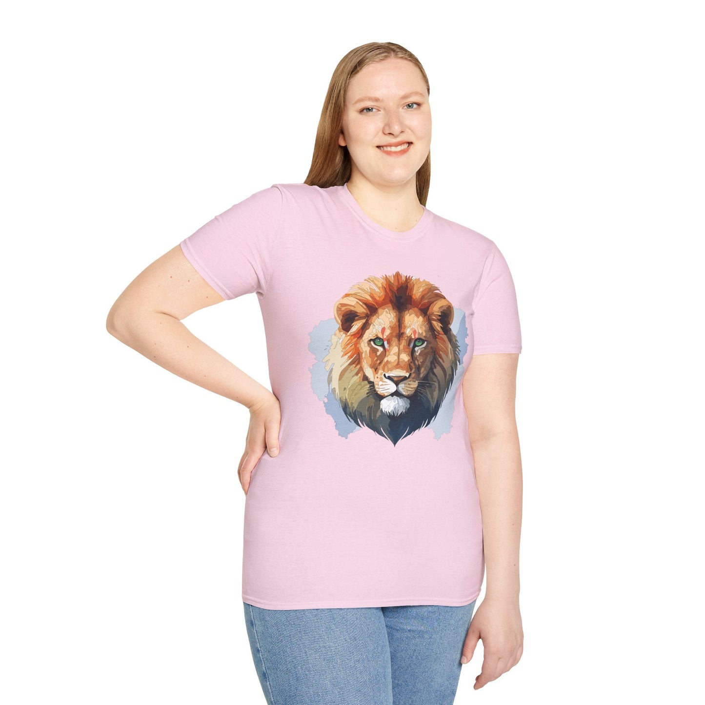 Lion Shirt Unisex Animal Tee Softstyle Gildan 64000 100 Percent Ring Spun Cotton