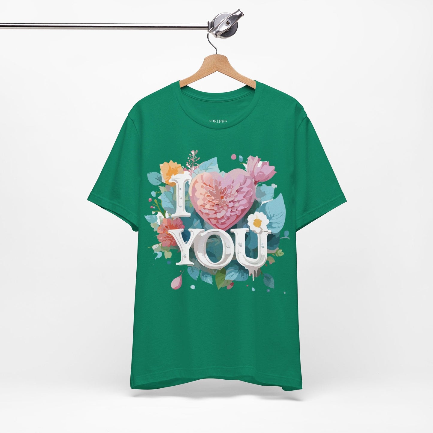Valentine Day Graphic Unisex 100 Cotton Vintage Artwork with Love and Flower Design Tee 9