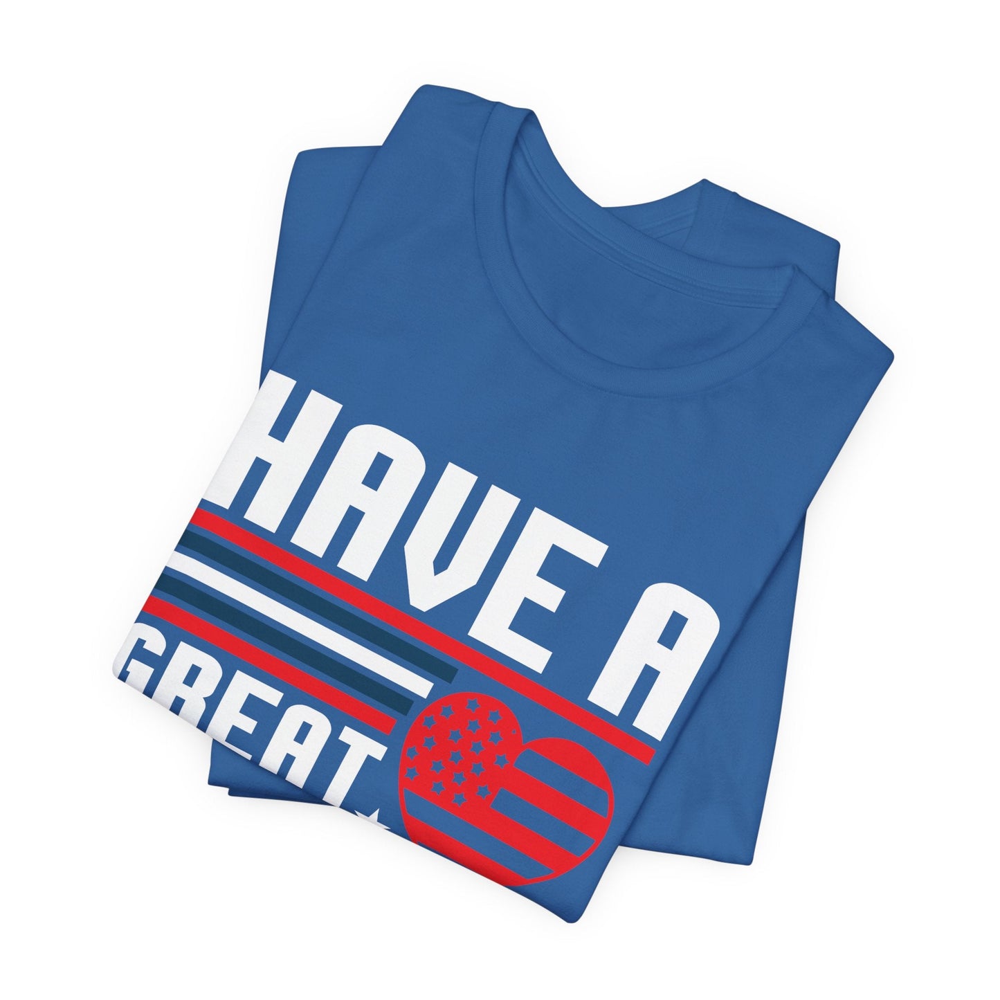 4th of July American Flag Graphic Unisex Cotton T-Shirt 020
