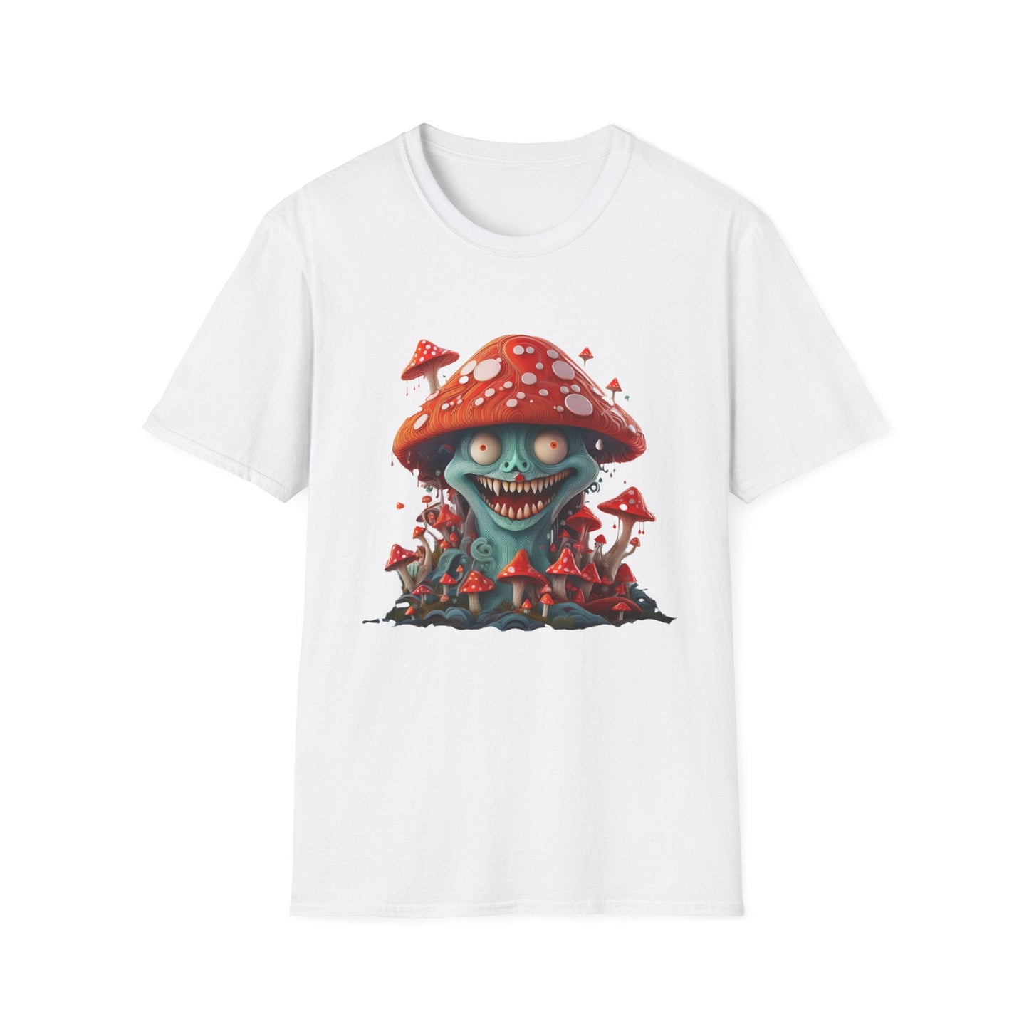 Mashroom Tee Shirt Unisex Softstyle Short Sleeve Tee With Funny Mashroom Artwork