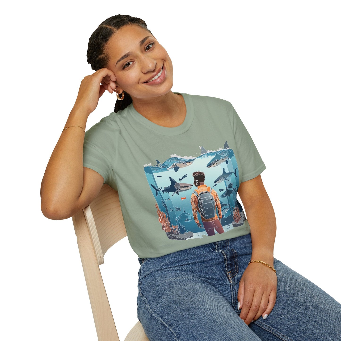 Ocean Graphic Unisex Softstyle Cotton Tee 4