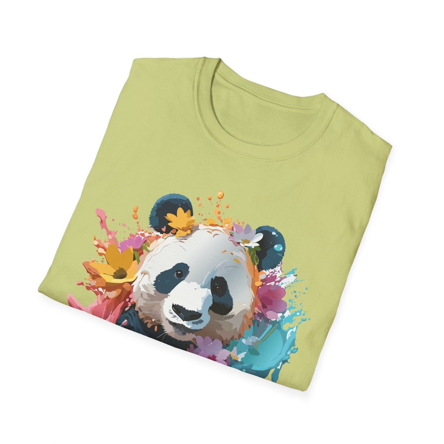 Unisex Panda Shirt Softstyle Tee 100 Percent Ring Spun Cotton Casual Animal Print