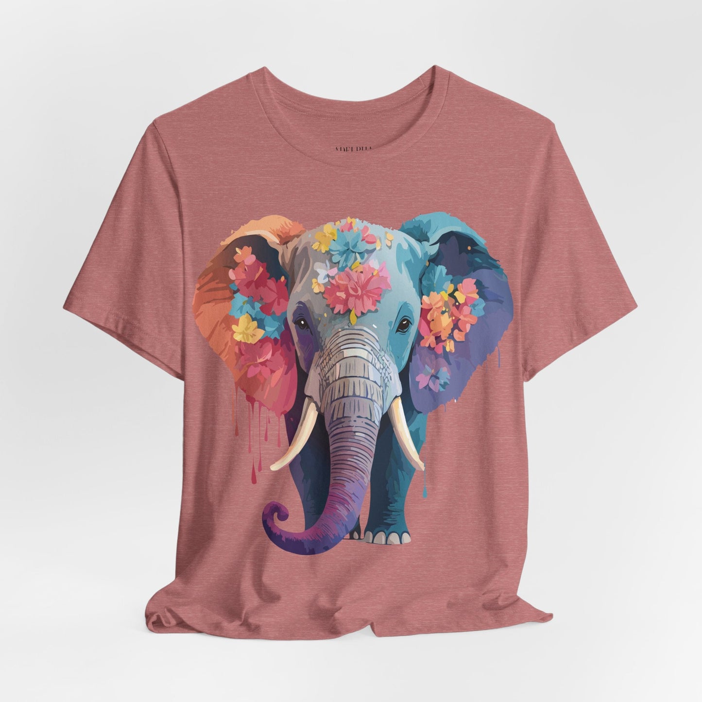 Elephant Graphic Tee By Adelpha Unisex Short Sleeve Shirt With Vintage Artwork Design