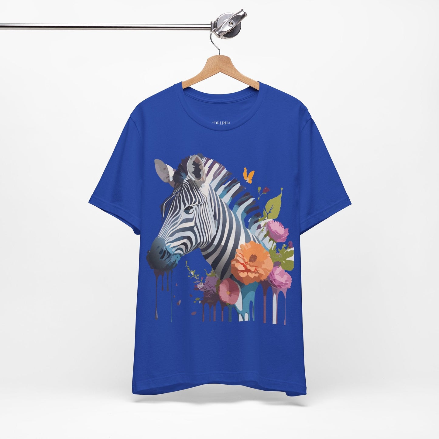 Unisex Zebra Graphic Tee Featuring Adelpha Artwork Vintage Inspired Short Sleeve Shirt