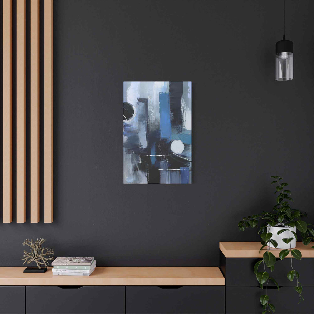 Blue Abstract Painting Print Canvas 20x24,20x30,24x30, 24x32,24x36,30x40, 32x48,36x48,40x60 Pine-Wood Inner Frame ABS-25