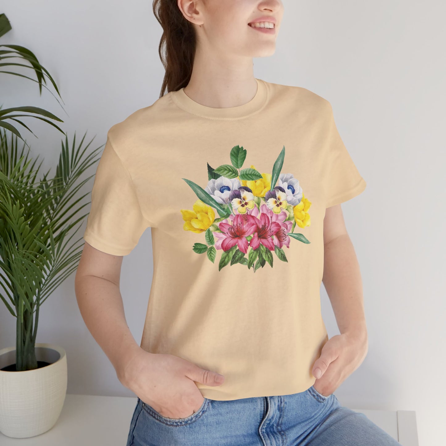 Tee-shirt en coton à imprimés floraux