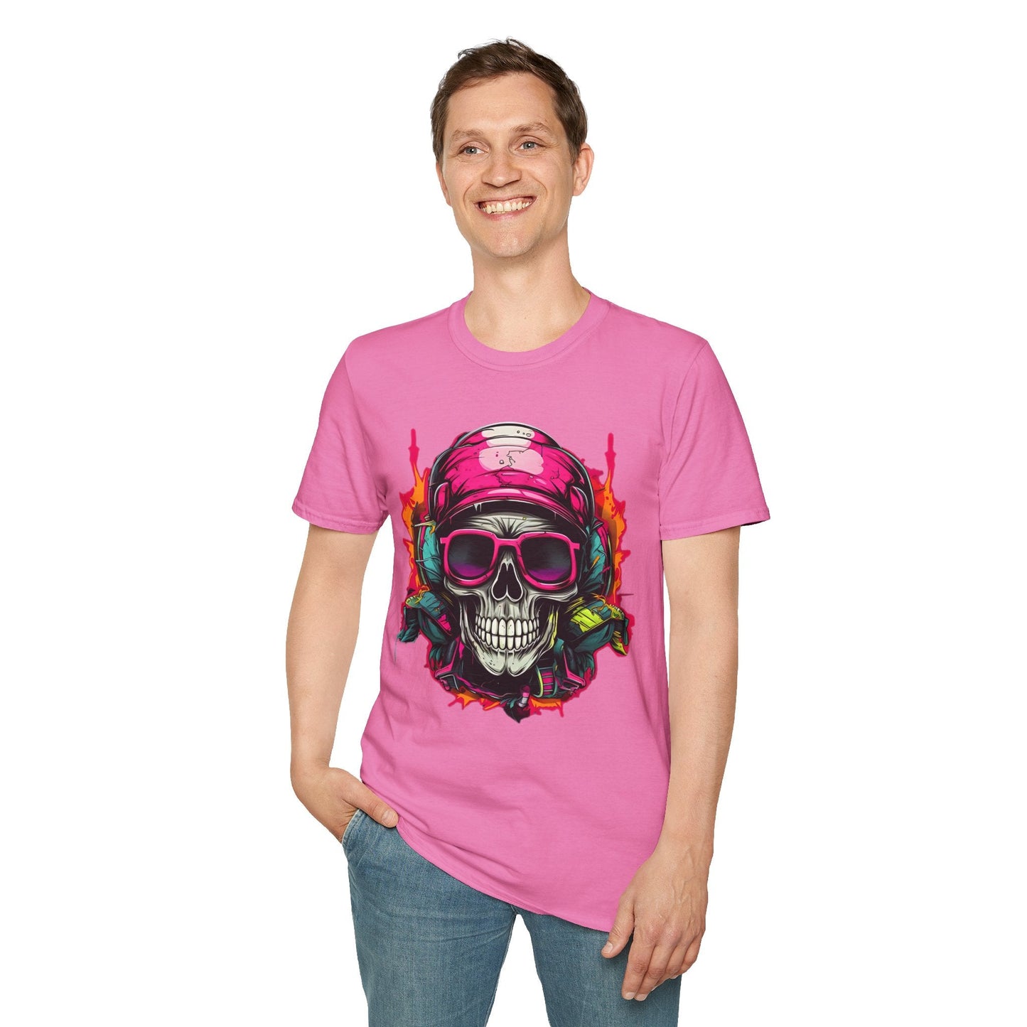 Skull Graphic Unisex Cotton T-shirt with Skeleton Artwork Design 25