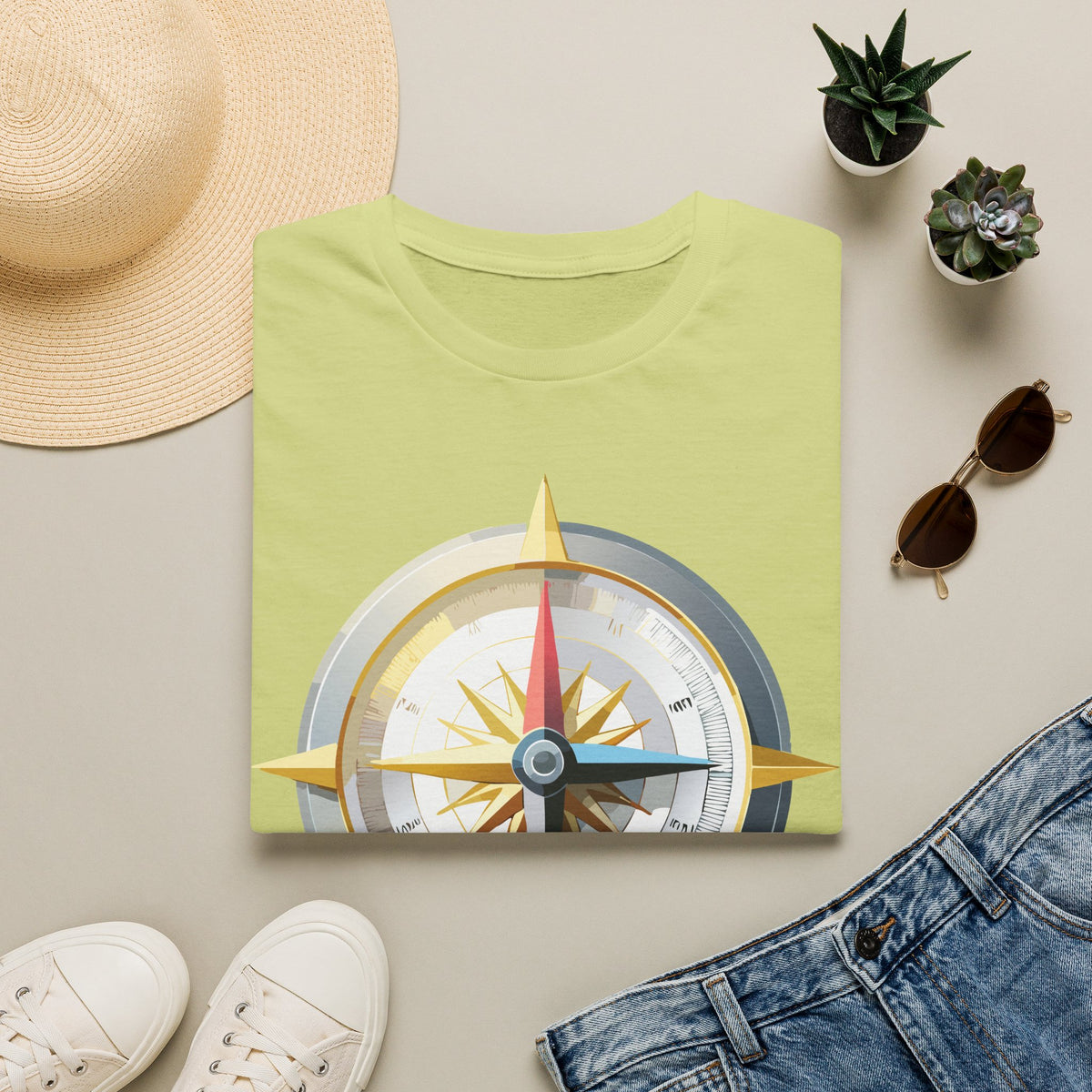 Nautical Compass Graphic T-Shirt | Adventure Graphic Design Unisex 100 Cotton Gildan T-Shirt