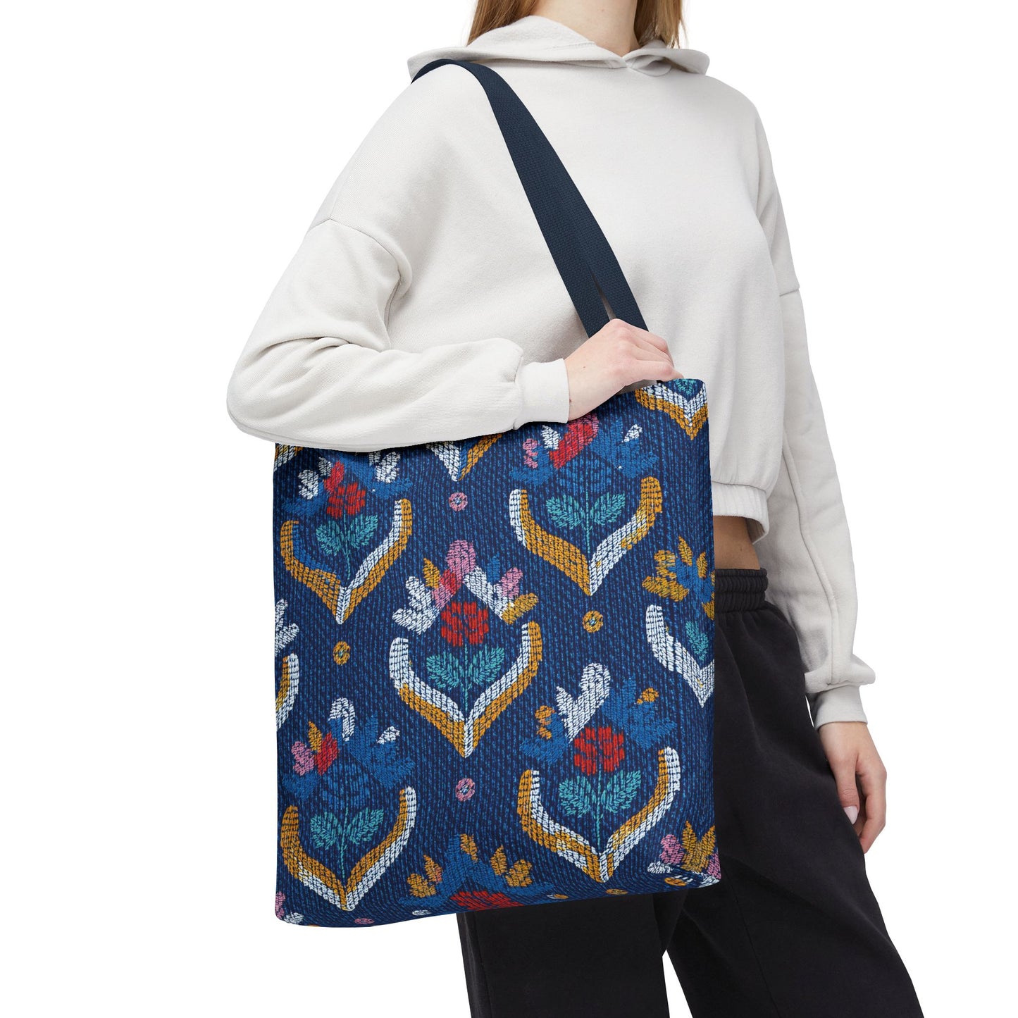 Denim Fabric Imitation Print Unisex Canvas Bag Poly Spun 3 Sizes Tote Bag 150