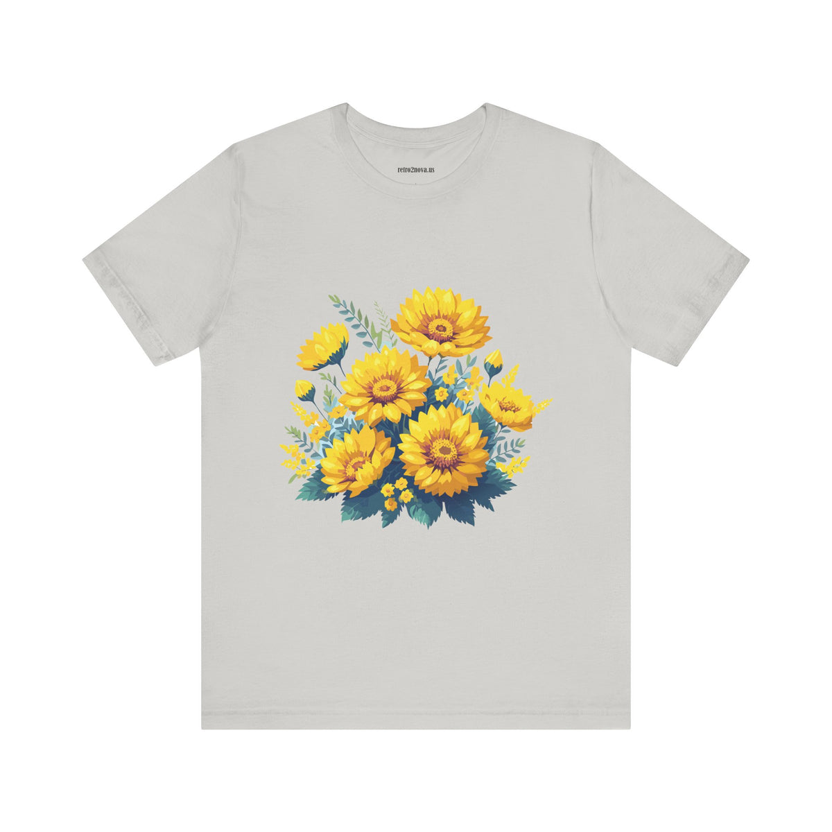 Floral Graphic Unisex Cotton Bella+Canvas Tee with Flowers Design ab16