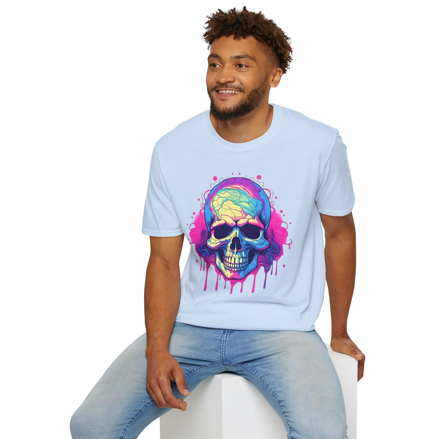 Skull Tee Shirt Unisex Skeleton Design Gildan Softstyle 64000 Ring Spun Cotton Tee