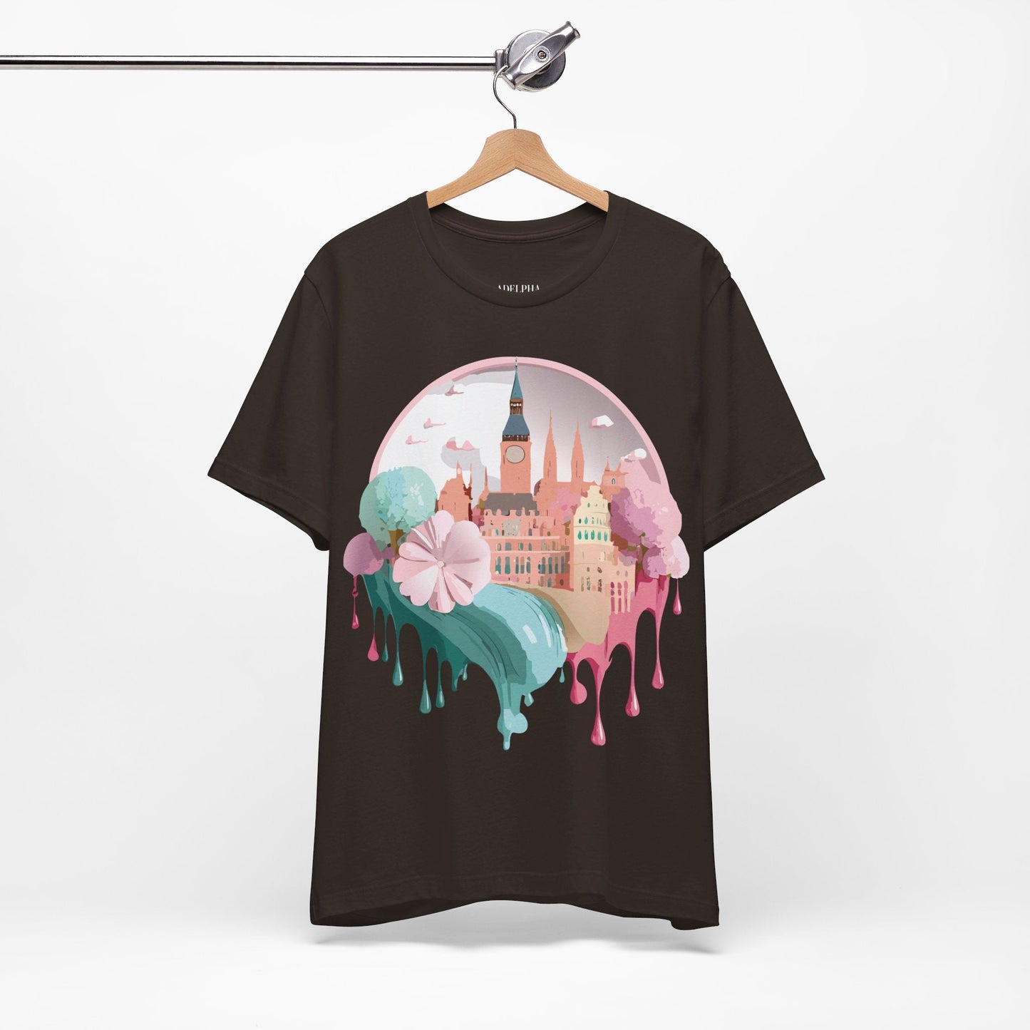 Prague Tourist Graphic Tee by Adelpha Unisex Vintage Style Short Sleeve Shirt Collection