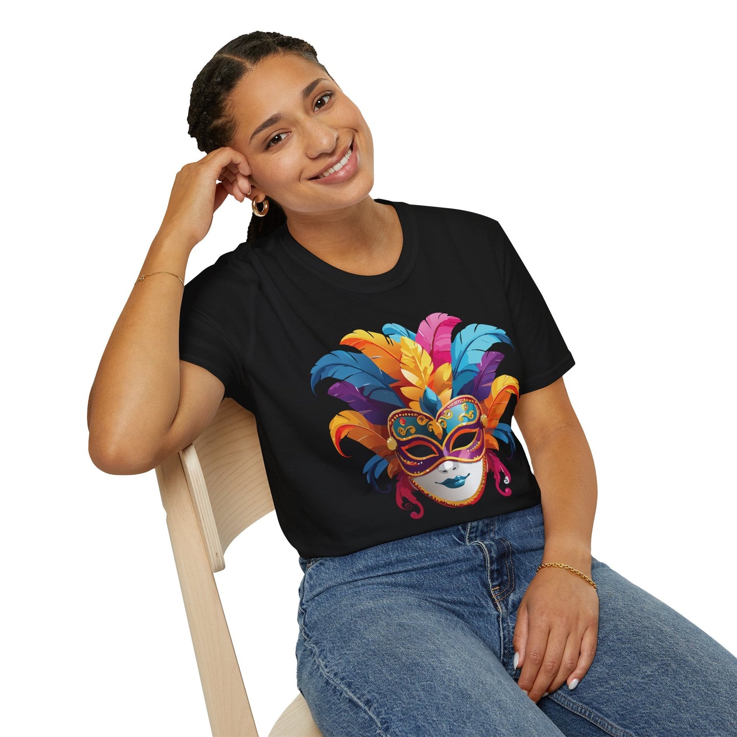Mask Tee Shirt Unisex Masquerade Design Gildan Softstyle 64000 100 Percent Cotton