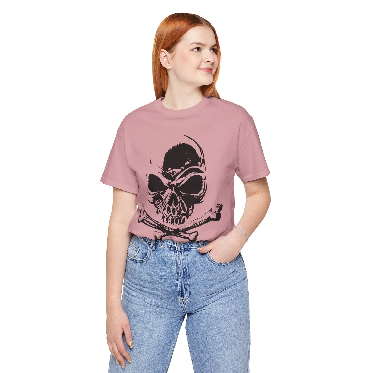 Black Skull Graphic Design Tee, Skull Shirt, Vintage Tees, Art Design T-Shirt, Vintage Graphic Tee, Art Shirts with Skulls
