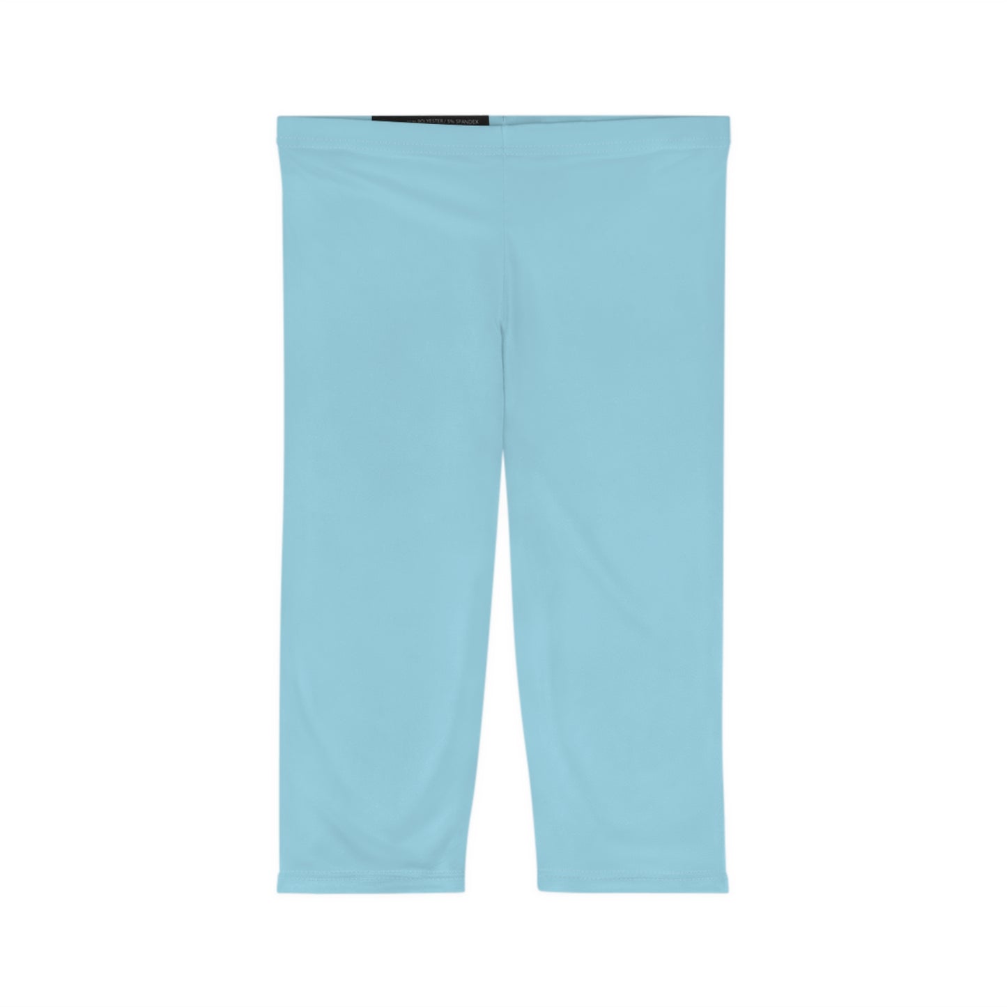 Frosted Blue Color Women's Brushed Suede Poly Span Casual Capri Leggings XS-2XL
