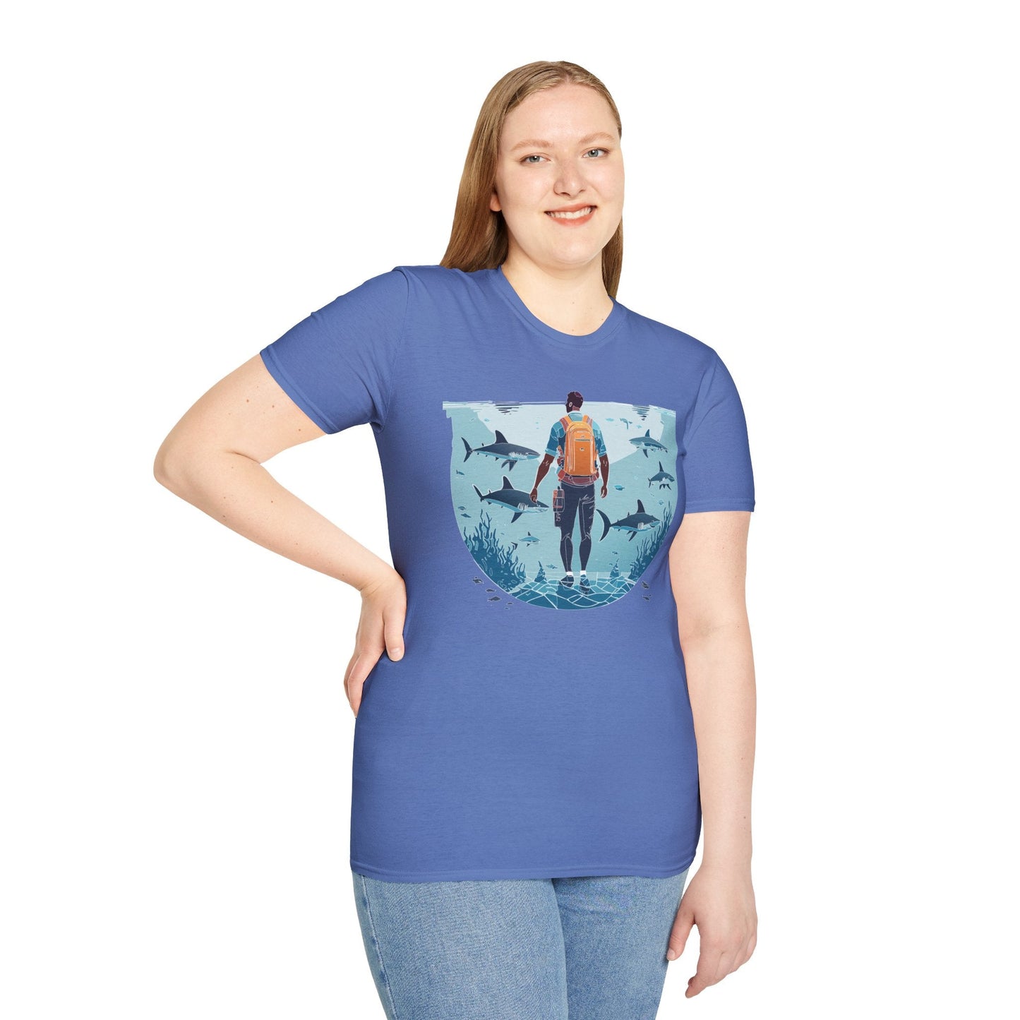 Ocean Tee Shirt Unisex Softstyle T Shirt With Ocean Art Design U Boat Theme Graphic Artwork Edition