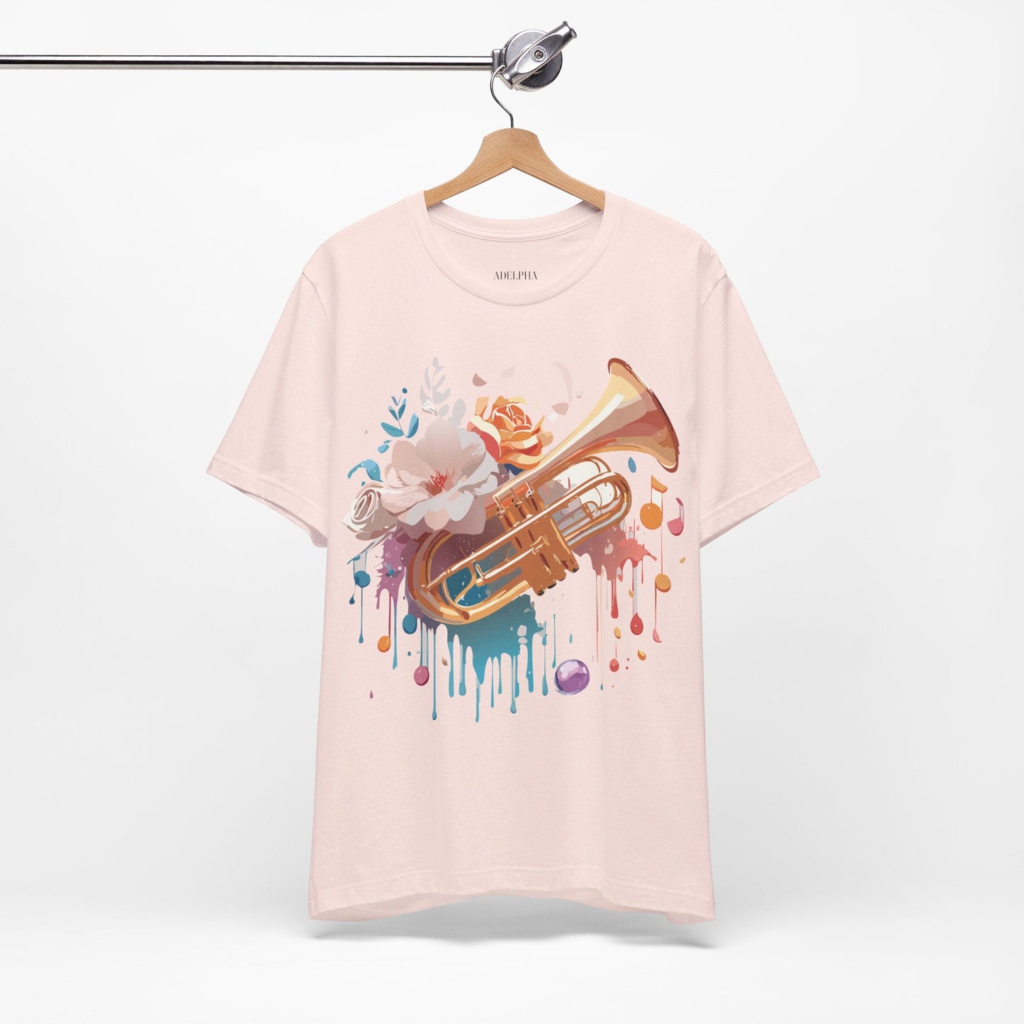 Music Graphic Unisex 100 Cotton Vintage Art with Musical Elements Tee 138