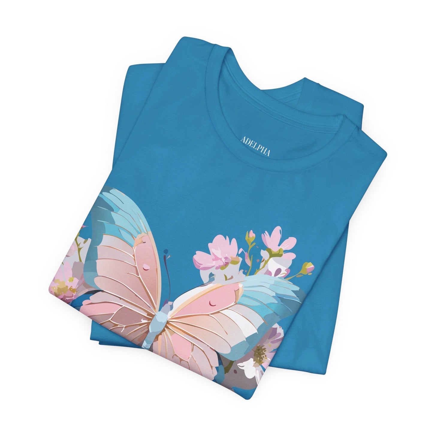 Butterfly Graphic Unisex 100 Cotton Lightweight Vintage Floral Design Jersey Tee 25