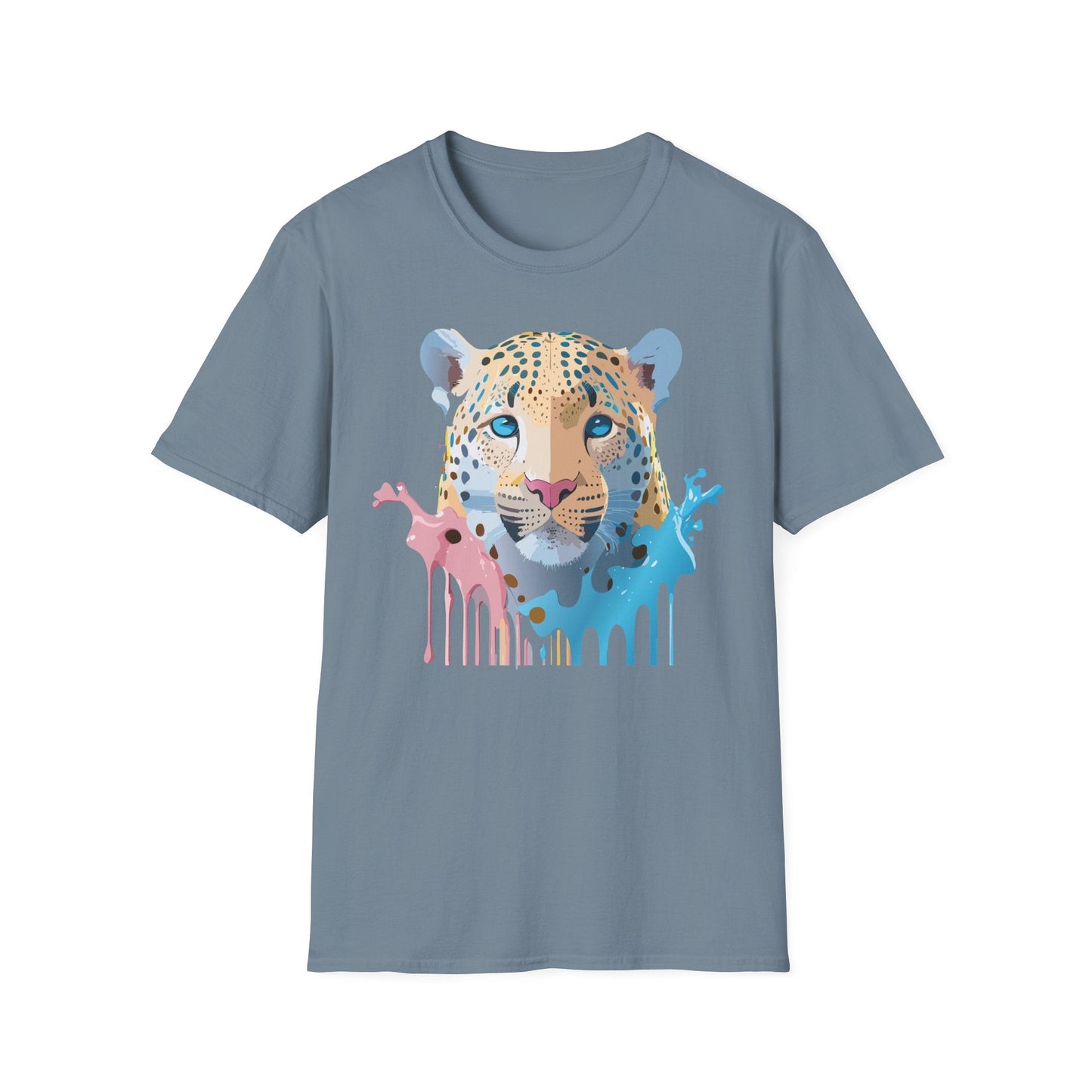 Unisex Cheetah Print Gildan Softstyle 64000 Short Sleeve T Shirt