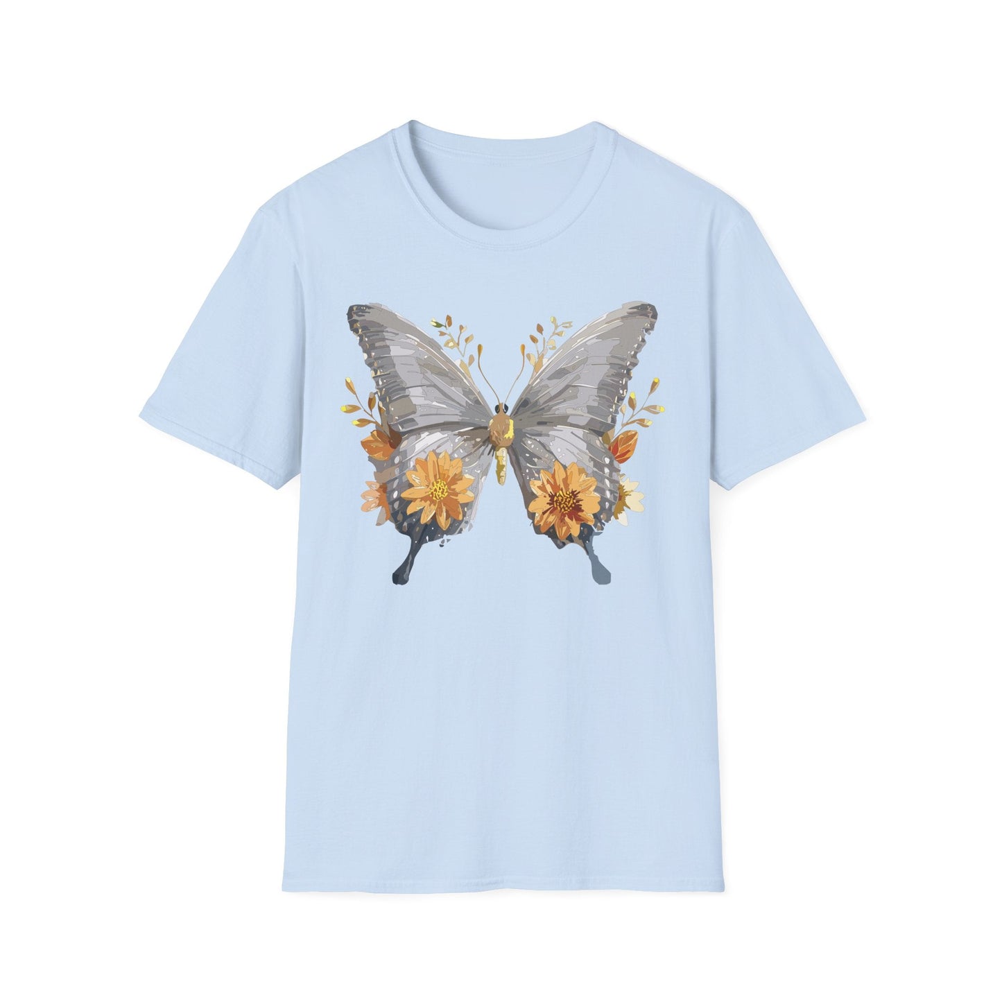 Butterfly T Shirt For Unisex Gildan Softstyle 64000 Cotton Comfort Monarch Design Tee