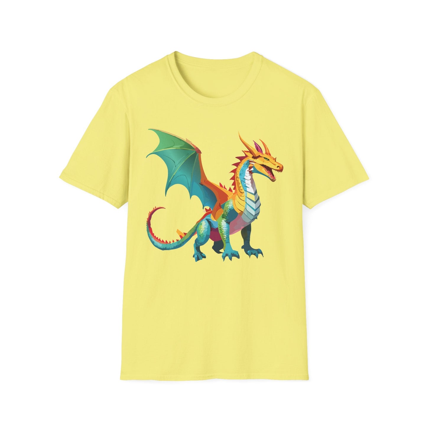 Dragon T Shirt Unisex Animal Design Tee Softstyle Gildan 64000 100 Percent Ring Spun Cotton