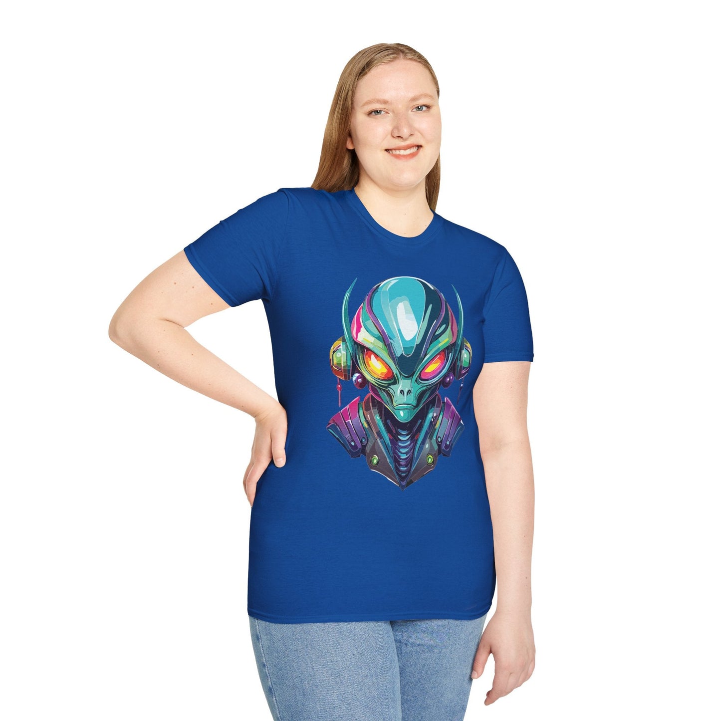 Alien Graphic Unisex Cotton Softstyle UFO Artwork Tee 1