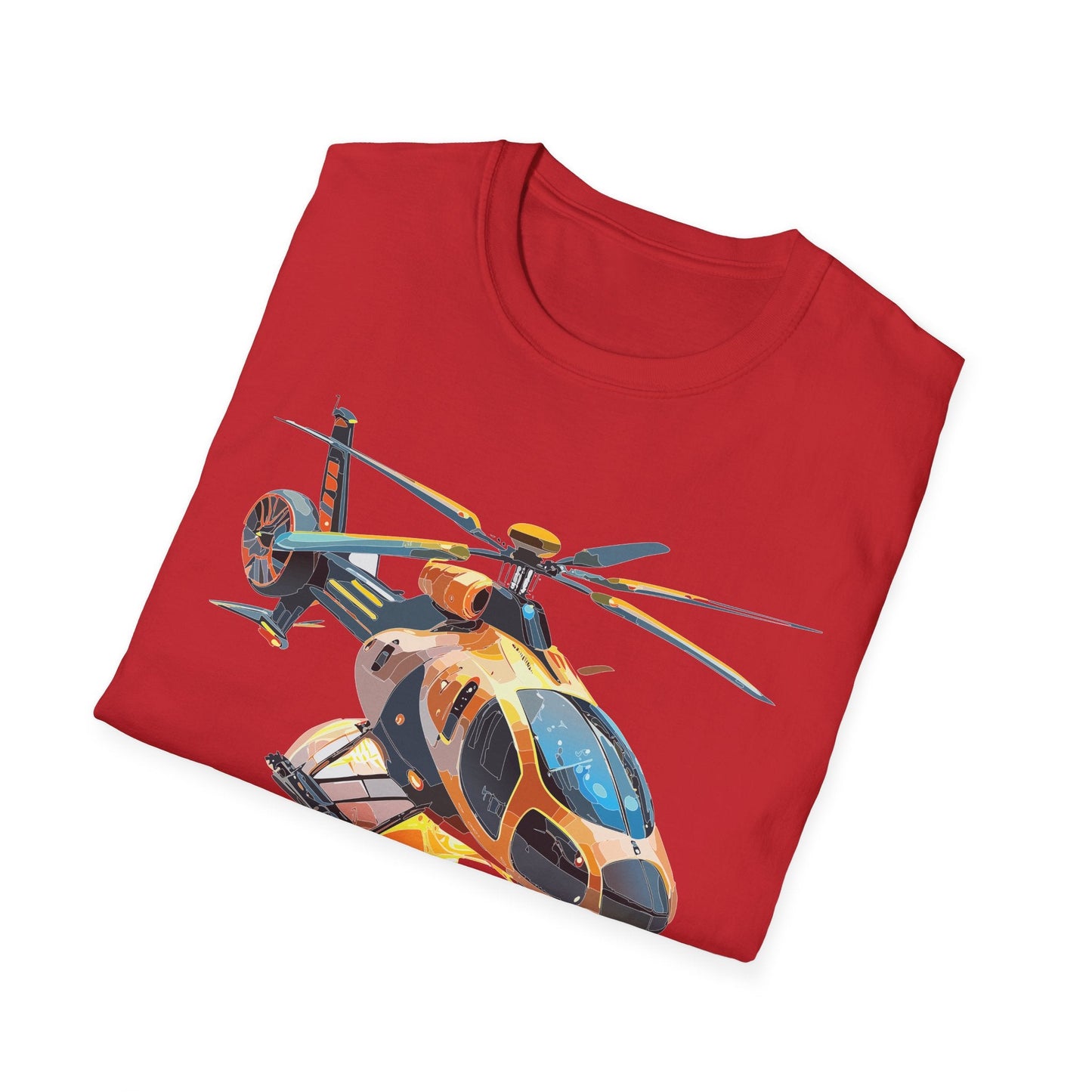 Chopper Helicopter Graphic Unisex Cotton Softstyle Short Sleeve Tee 3