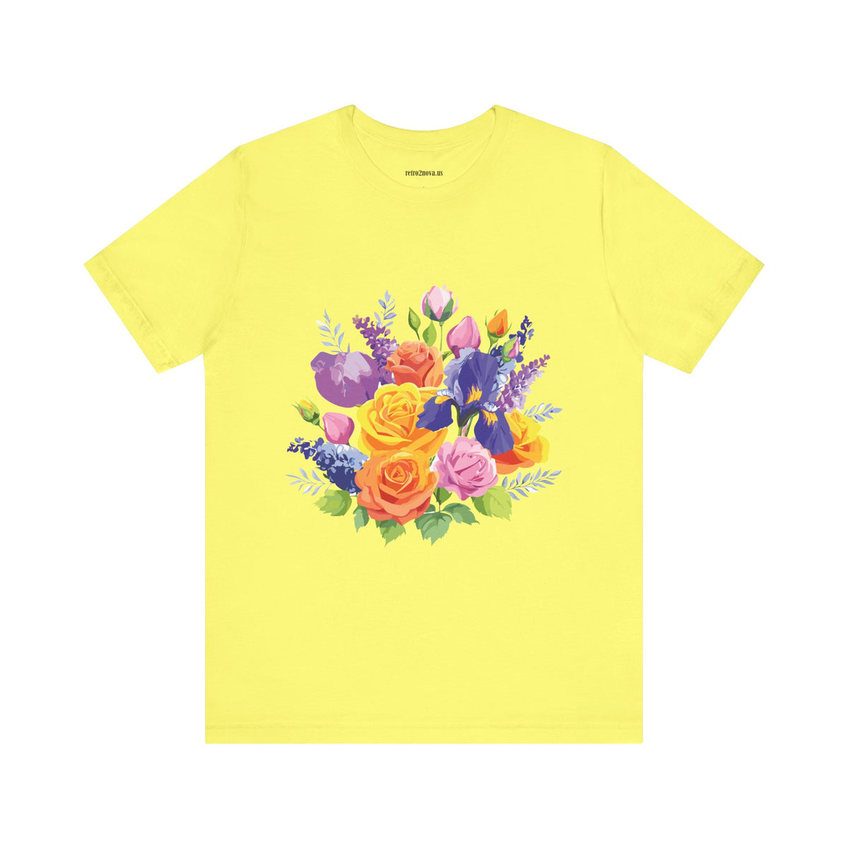 Floral Graphic Unisex Cotton Bella+Canvas Tee with Flowers Design ab103