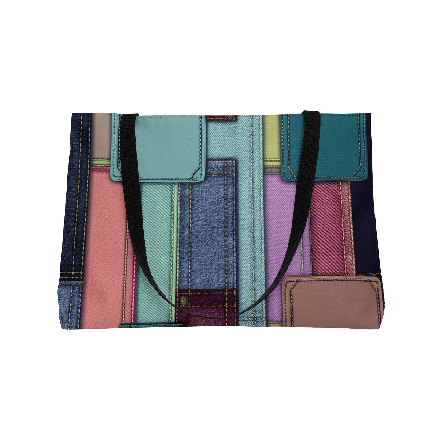 Denim Print Yoga Bag High-Quality 100% Spun Polyester 24x13 Canvas Gym Bag 52