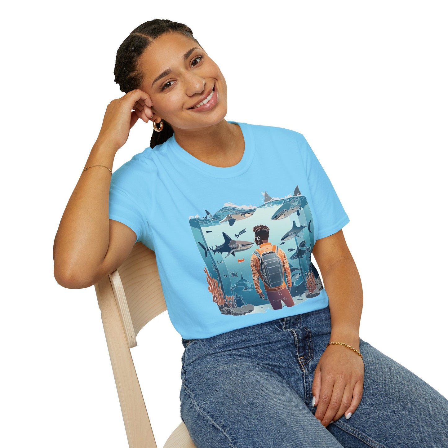 Ocean Graphic Unisex Softstyle Cotton Tee 4