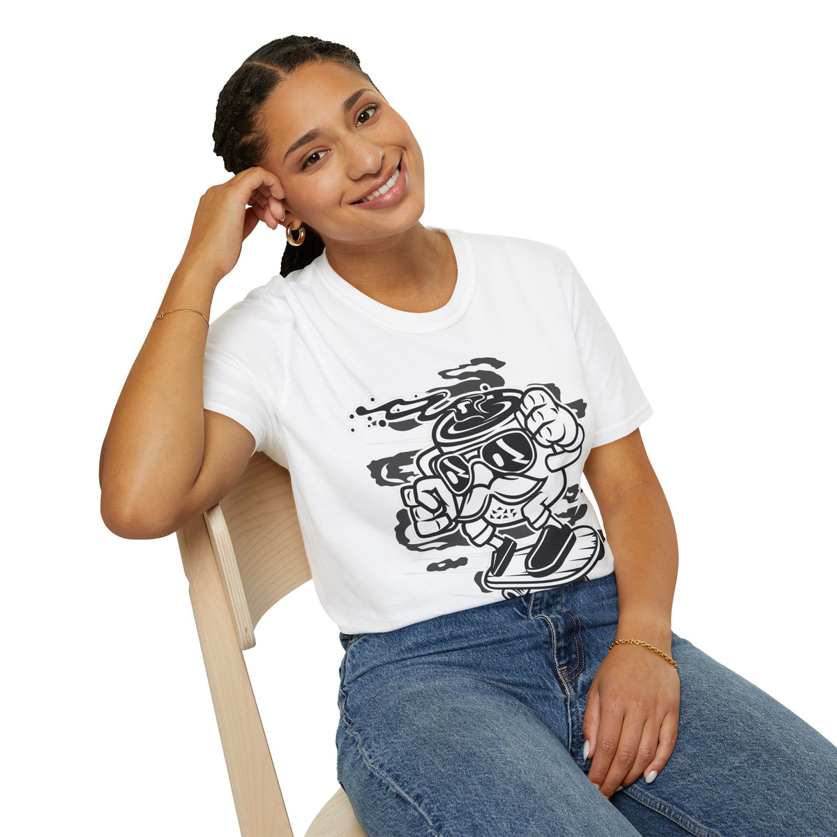 Unisex Cotton T-Shirt with Cartoon Graphic Design