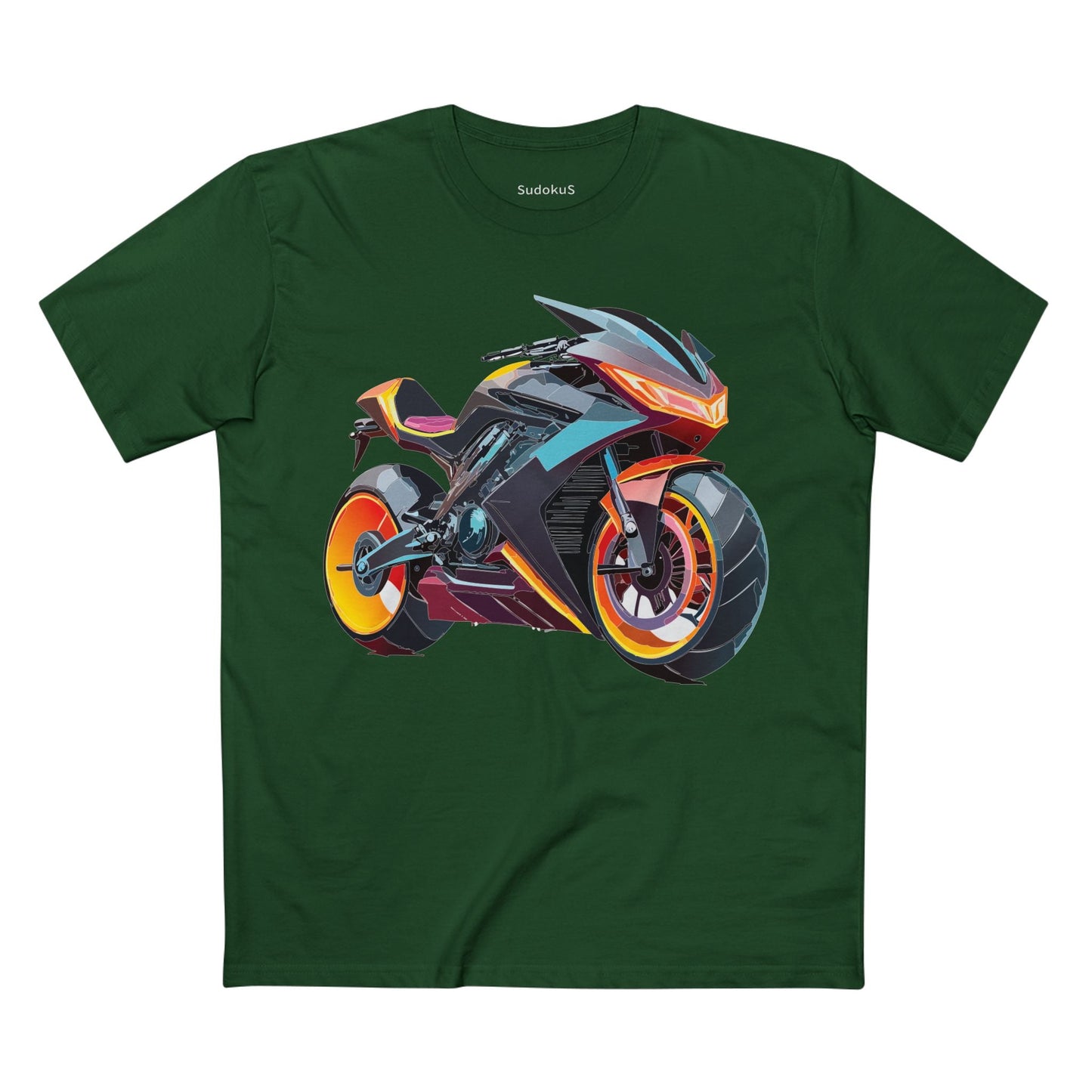 Moto Bike Graphic Unisex 100 Cotton Staple Tee 18