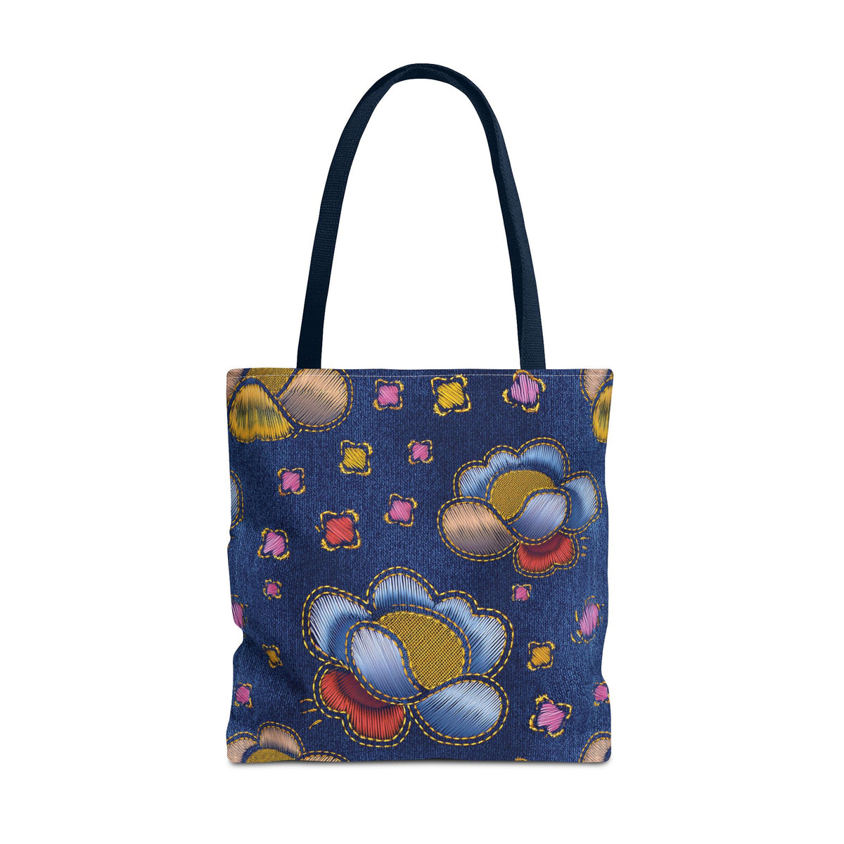 Denim Fabric Imitation Print Unisex Canvas Bag Poly Spun 3 Sizes Tote Bag 164