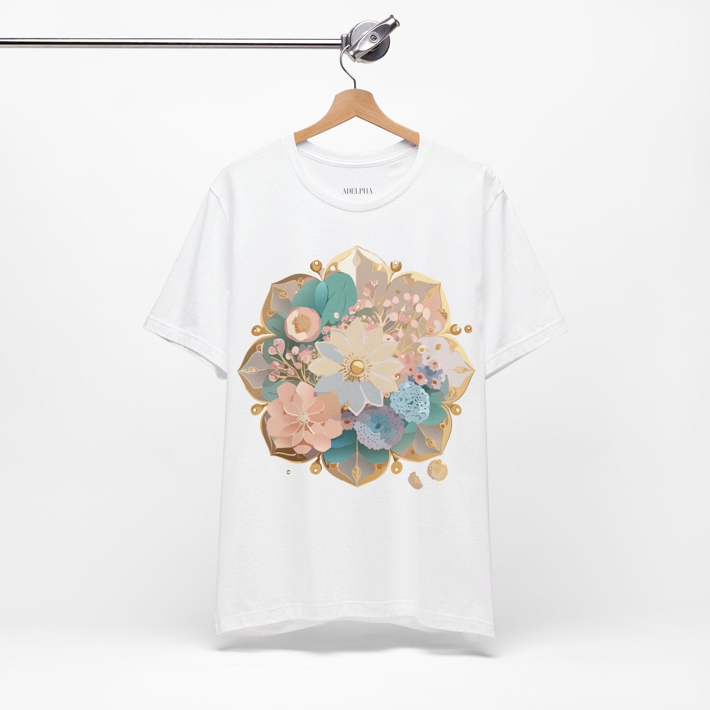 Mandala Shirt Graphic Tee Unisex Jersey Short Sleeve Adelpha Art Design Vintage Inspired Artwork