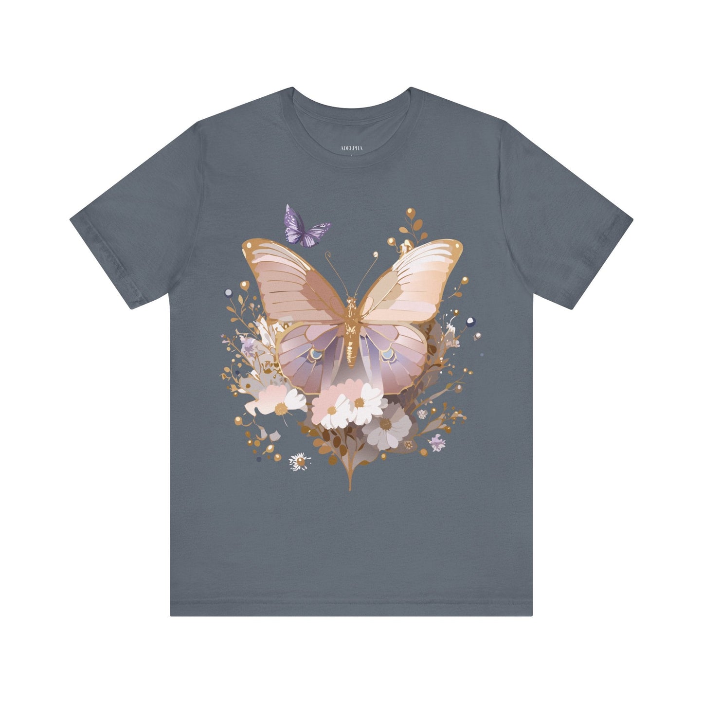 Butterfly Graphic Unisex 100 Cotton Lightweight Vintage Floral Design Jersey Tee 22