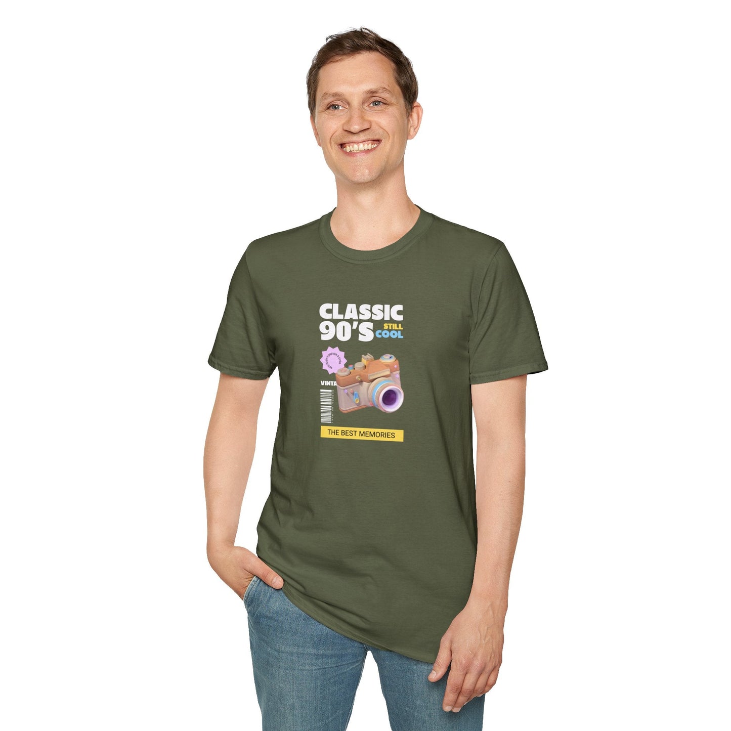 90s Camera T-Shirt Classic 90s Cool Unisex Cotton Retro Photography Tee