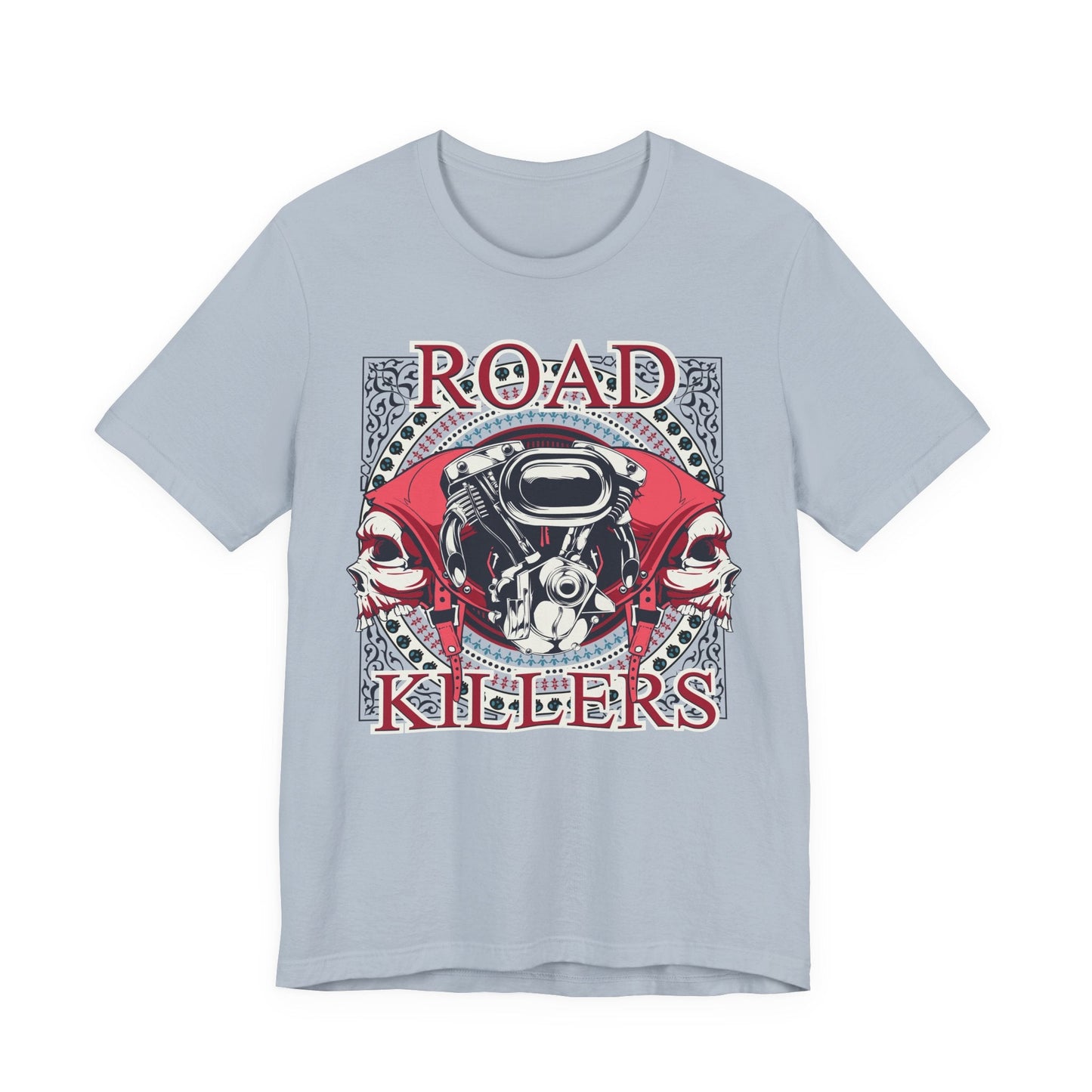 Dark Road Motorcycle Helmet Skull Tee Biker graphic t-shirt G-1
