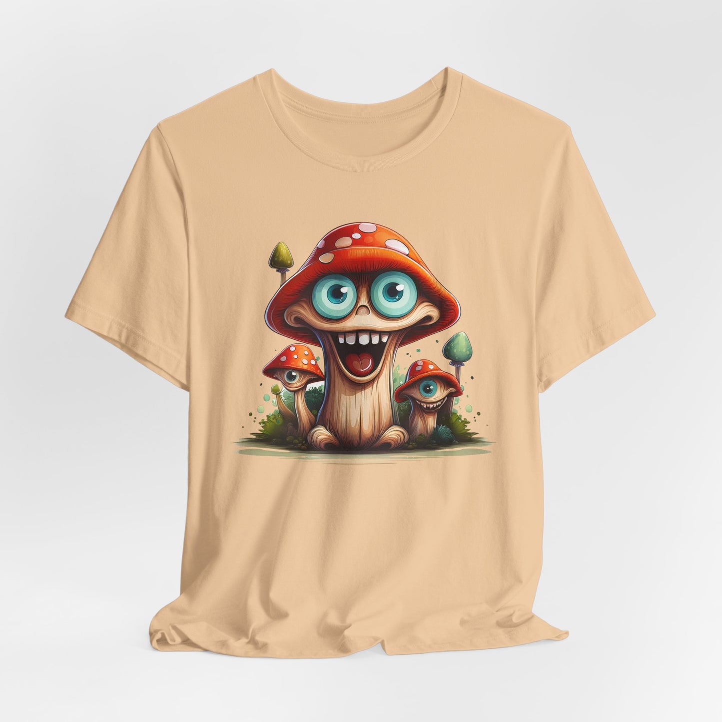 Cute Mushroom Graphic Tee, Fun Cartoon Shirt, Funny Mushroom Shirt, Cute Cartoon Tees, Graphic T-Shirt, Art Design T-Shirt