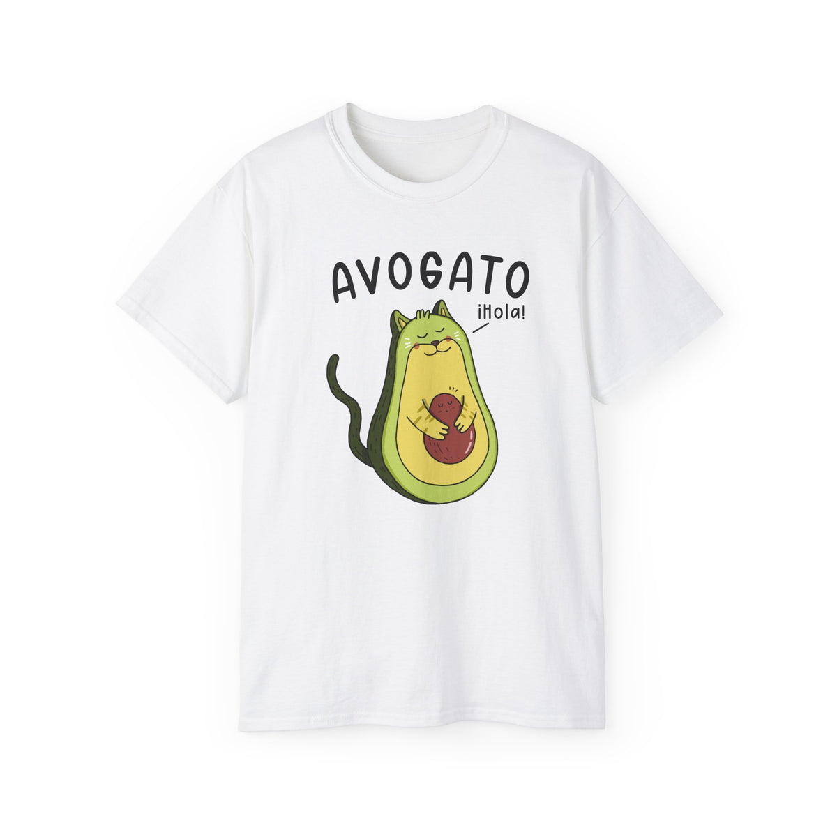 Avogato Avocado Cat Tee | Cute Avocado Cat Illustration
