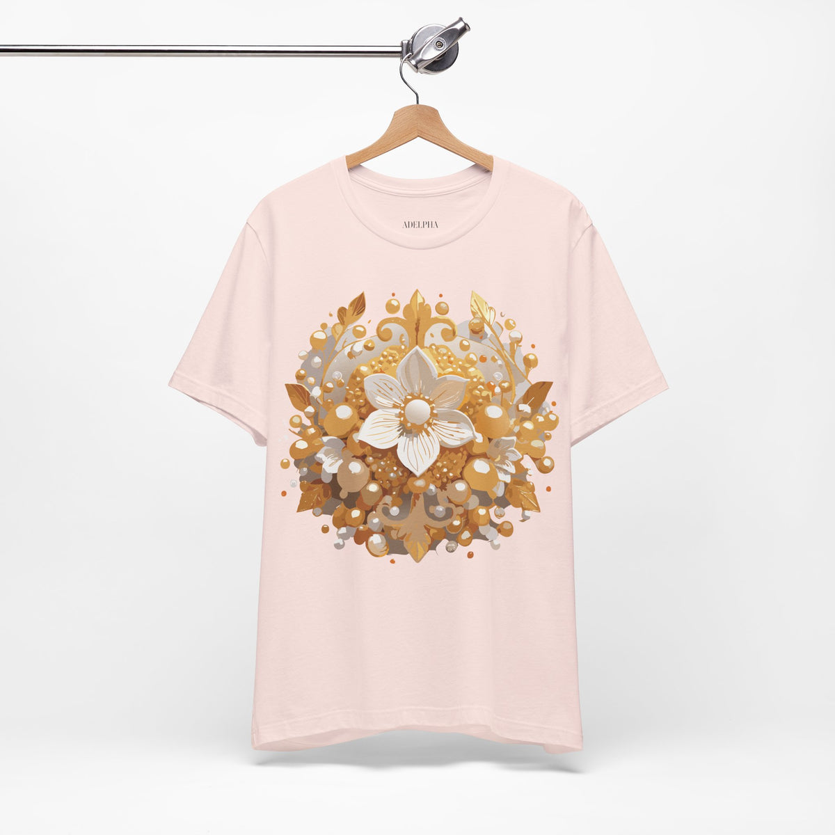 Jewelry Graphic Unisex Cotton Bella+Canvas Tee with Gemstones Art Design m39