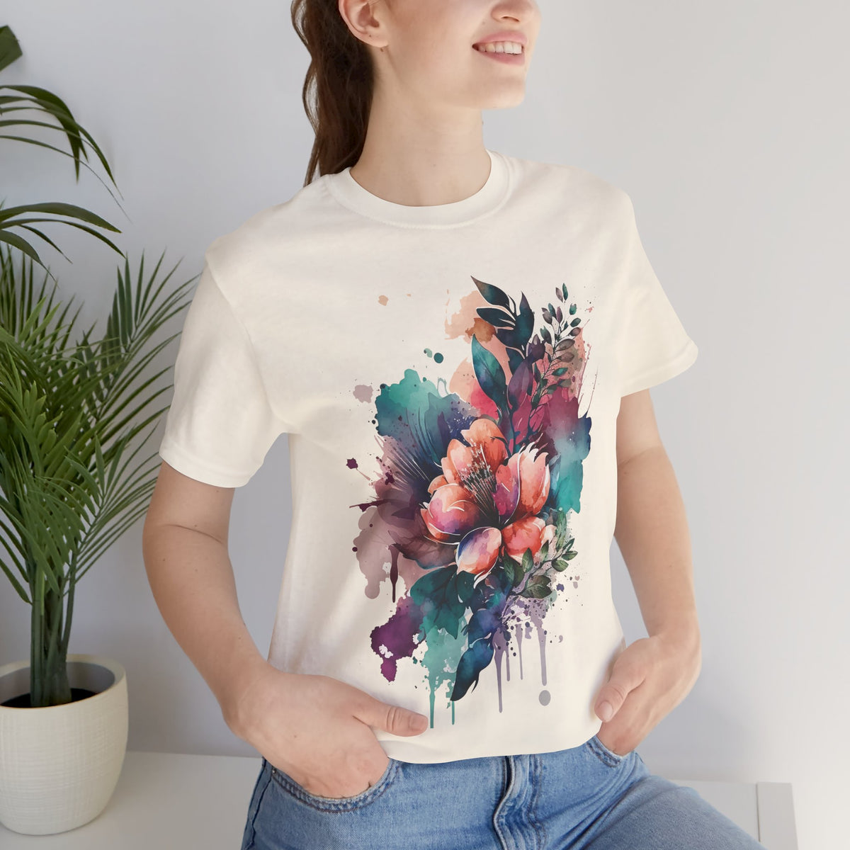 Floral Graphic Tee Shirt - Bella+Canvas Unisex 100 Cotton 57