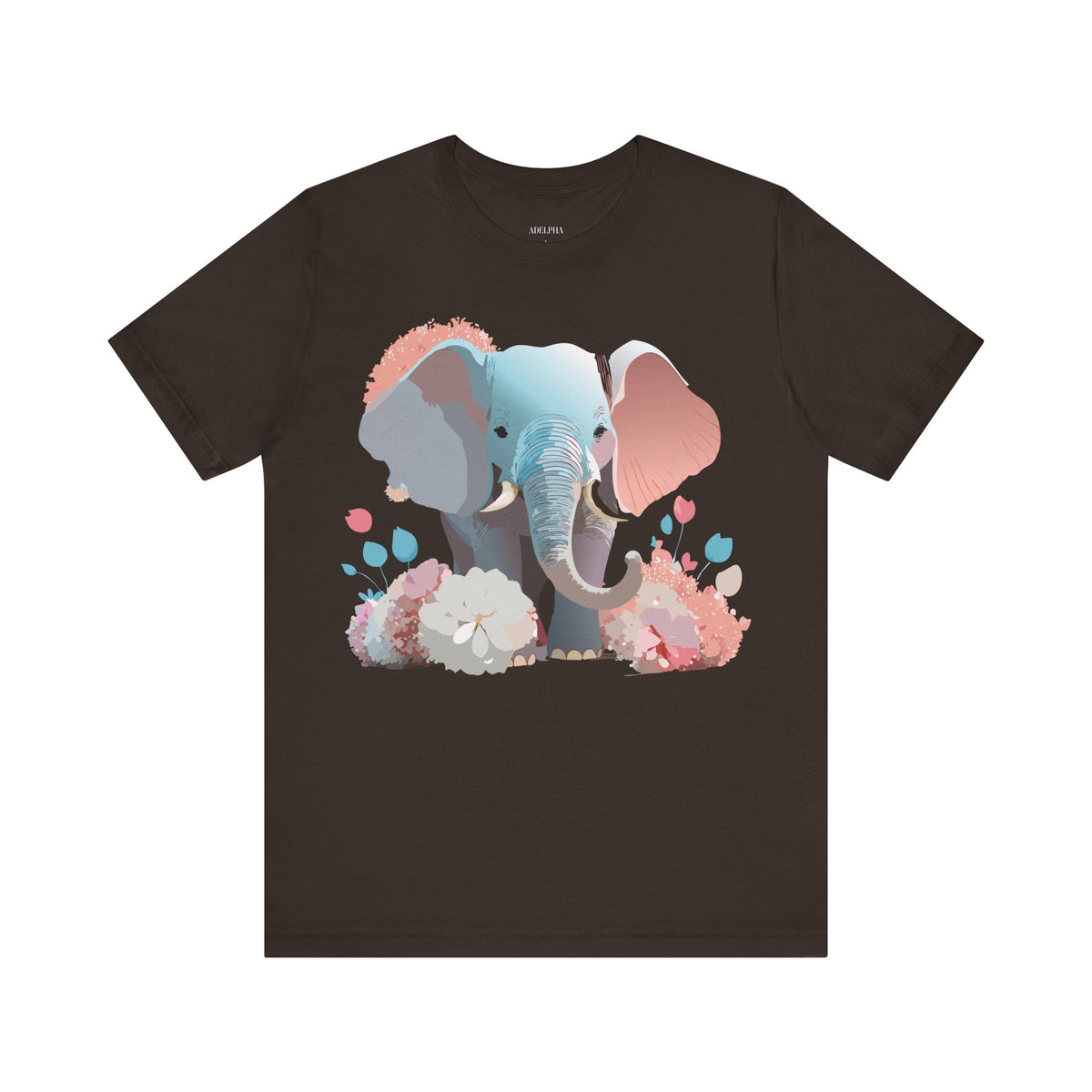 Elephant Graphic Unisex Cotton Bella+Canvas Tee with Art Animal Design d16