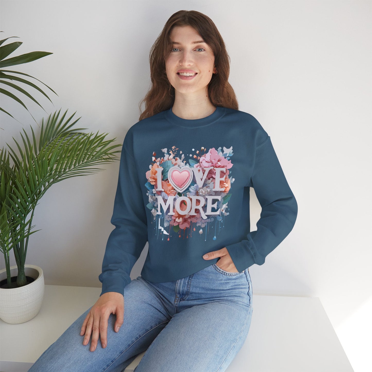 Floral Love Sweatshirt, Valentine's Day Sweatshirt, Love Flower Sweatshirt