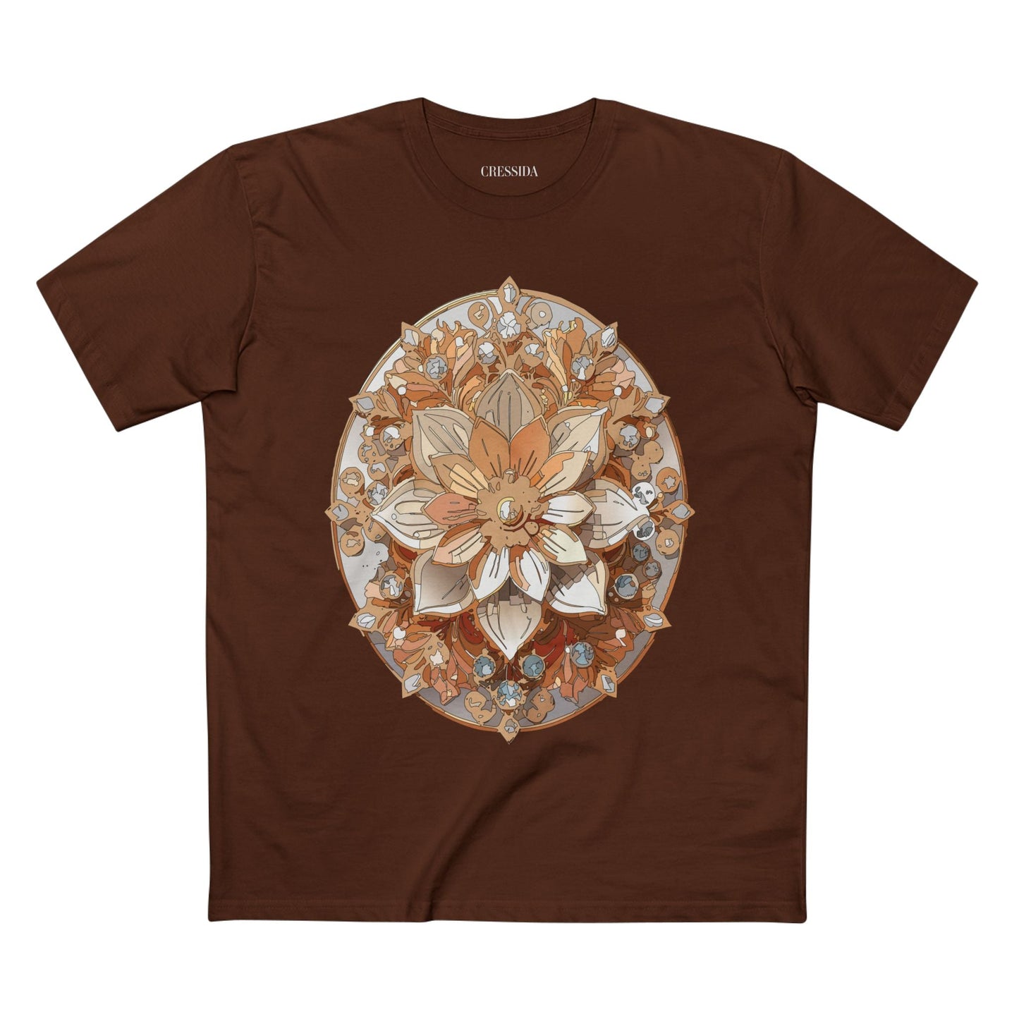 Floral Graphic T-Shirt Unisex 100 Cotton Art Design with Antique Flowers Tee 13