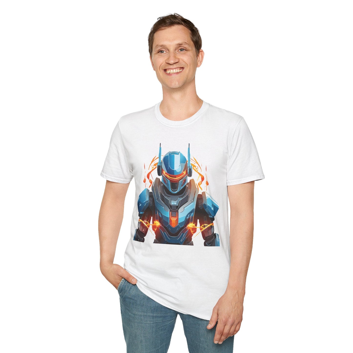Cyborg Tee Robot Shirt Terminator Design Unisex Gildan Softstyle 64000 100 Percent Ring Spun Cotton